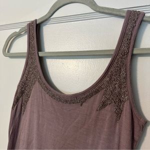 Light Purple Beaded Tank Top - size small